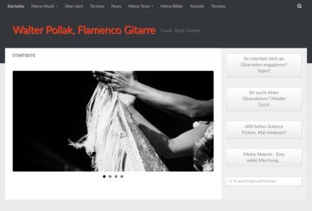 Walter Pollak, Flamenco Gitarre - Musik, Texte, Malerei