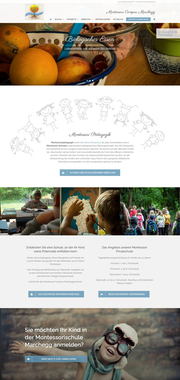 Website für Schule Montessori Campus Marchegg